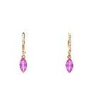 Pink Sapphire Marquise Mini Huggies Earrings