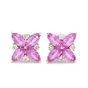 Pink Sapphire & Diamond Marquise Studs