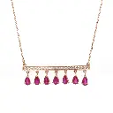 Ruby Bar Pear Necklace