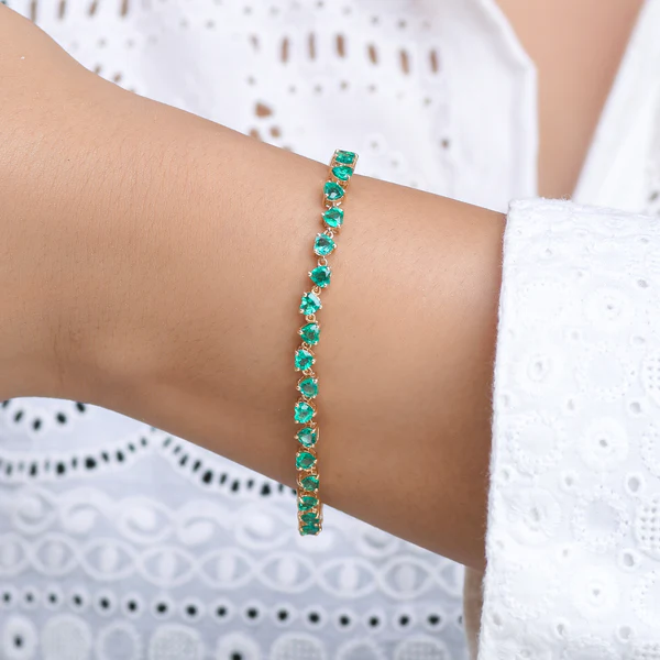 Emerald Heart Upside Down Bracelet