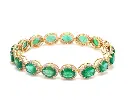 Emerald East West Oval Diamond Bracelet