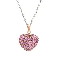 Pink Sapphire Pave Heart Pendant