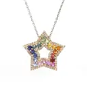 Rainbow Sapphire Star Pendant