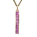 Pink Sapphire Hanging Bar Pendant