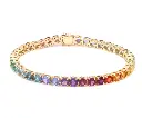 Rainbow Gemstone Big Round Tennis Bracelet