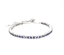 Blue Sapphire Round Bolo Chain Bracelet