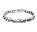 Blue Sapphire & Diamond Princess Bracelet