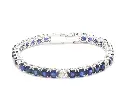 Blue Sapphire & Diamond Round Classic Bracelet