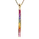 Rainbow Sapphire Vertical Bar Pendant