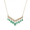 Emerald Hanging Pear Necklace