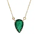 Emerald Big Solitaire Pear Pendant