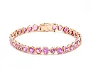 Pink Sapphire Mix Shape Bezel Bracelet