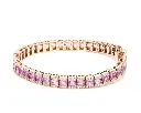 Pink Sapphire & Diamond Horizontal Bracelet