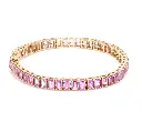 Pink Sapphire Emerald Cut Infinity Bracelet