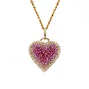 Pink Sapphire & Diamond Ombre Heart Pendant