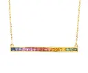 Rainbow Sapphire Horizontal Bar Pendant