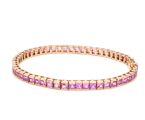 Pink Sapphire Princess Bracelet