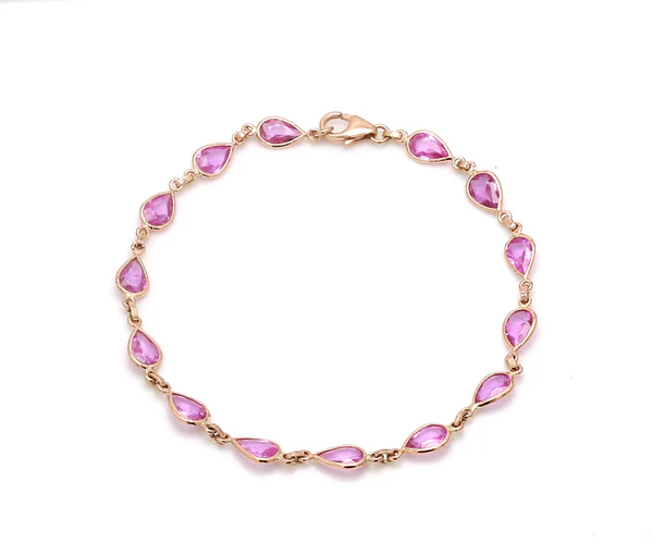 Pink Sapphire Pear Rose Bracelet