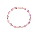 Pink Sapphire Pear Rose Bracelet