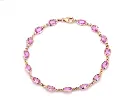 Pink sapphire Oval Rose Bracelet