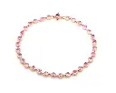 Pink Sapphire Round Link Chain Bracelet