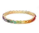 Rainbow Sapphire Pear Alternate Tennis Bracelet