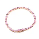 Pink Sapphire Round Bezel Infinity Bracelet