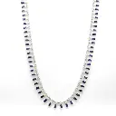 Blue Sapphire Dot & Dash Small Necklace