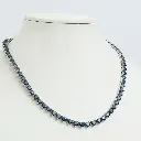 Blue Sapphire Heart Dark Tennis Necklace