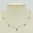 Emerald Bar Baguette Hanging Chain Necklace