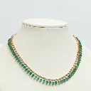 Emerald Baguette Dot and Dash Necklace