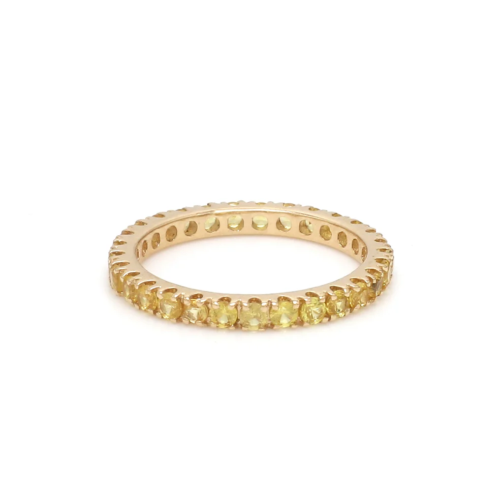 Yellow Sapphire Thin Eternity Band