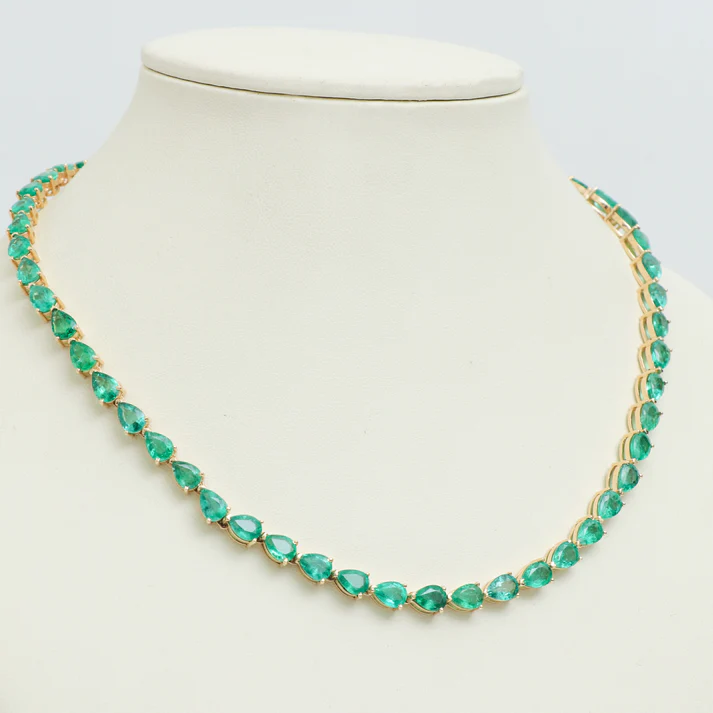 Emerald Pear Infinity Necklace