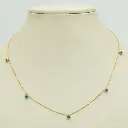 Emerald Prong Heart Charm Necklace