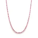 Pink Sapphire Thin Tennis Necklace