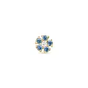 Small Blue Sapphire & Diamond Flower Studs