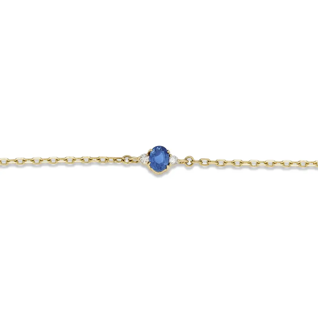 Diamond & Blue Sapphire Dainty Bracelet