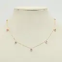 Pink Sapphire Heart Bezel Charm Necklace