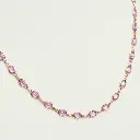 Pink Sapphire Oval Rose Cut Necklace