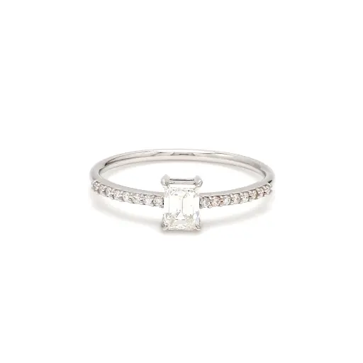 Diamond Emerald Cut Solitaire Ring