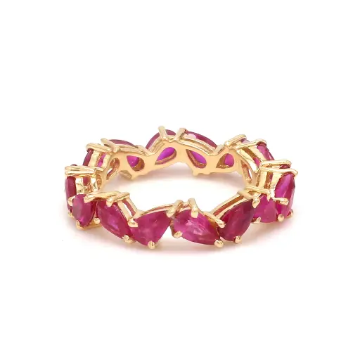 Ruby Pear Zig Zag Ring