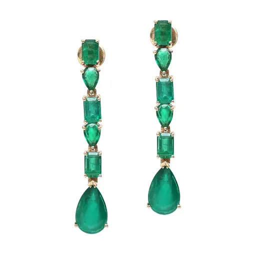 Emerald Mix Shape Dangle Earrings