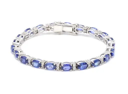 Blue Sapphire & Diamond Infinity Loop Bracelet