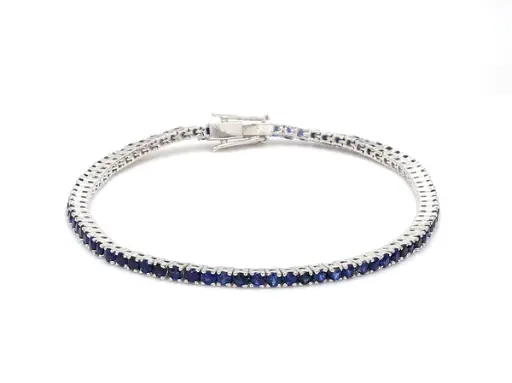 Blue Sapphire Round Infinity Bracelet