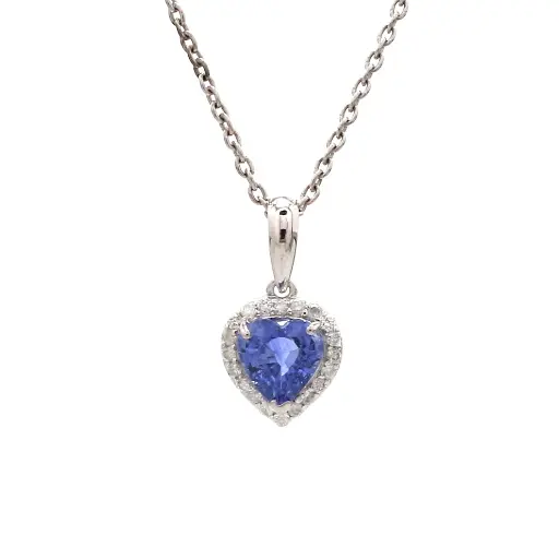 Blue Sapphire Heart Pendant