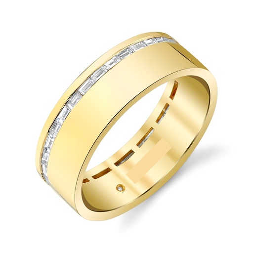 Men's Diamond Baguette Solid Ring