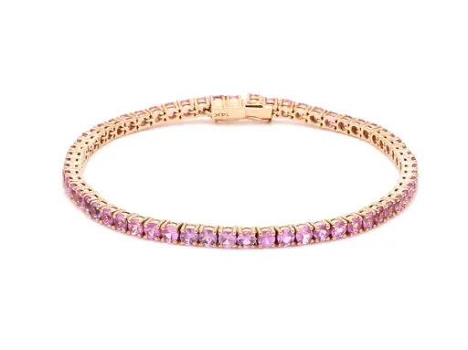 Pink Sapphire Small Round Bracelet