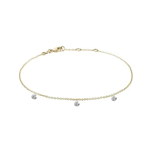 Three Diamond Drop Bracelet