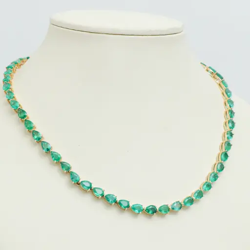 Emerald Pear Infinity Necklace