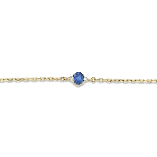 Diamond & Blue Sapphire Dainty Bracelet